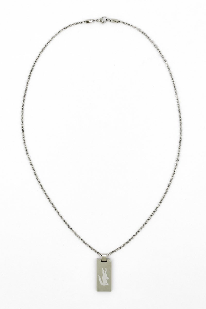 LACOSTE Men Stainless Steel Pendant Necklace, Silver  - Image 4