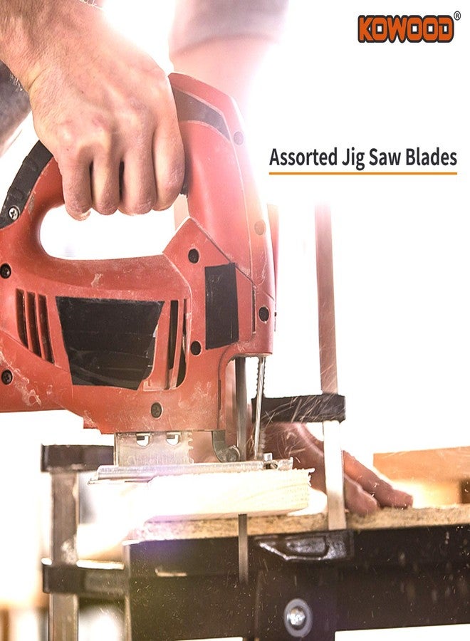 KOWOOD Jigsaw Blades Set with Case 21 Piece T-Shank Assorted Professional Saw Blades for Wood Plastic Metal Cutting - Image 5