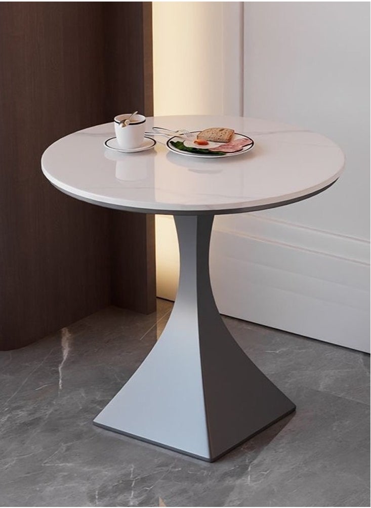 Multipurpose Use Minimalist Design Round Coffee Table Shining Slate Tabletop Side Table Sturdy Metal Square Base Small Dining Table Serving Table for Living Room Bedroom 50x55 cm - pzsku/Z2D0AFA1B68015C99341BZ/45/_/1732219844/1b068391-6b6e-471b-9f88-505e11a90b41