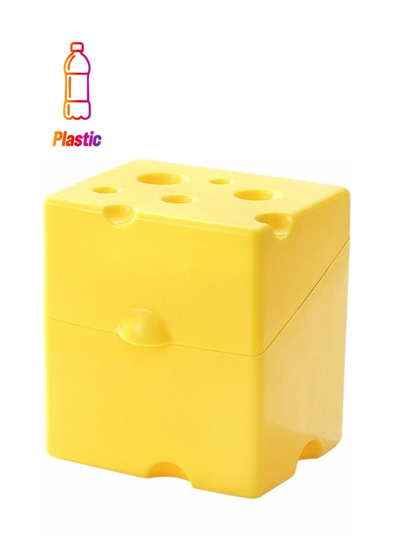 Kitchen Fresh-Keeping Box Abs Flip Cheese Box Refrigerator Fresh-Keeping Box Food Snack Packaging er Storage Box (Yellow) - Image 1