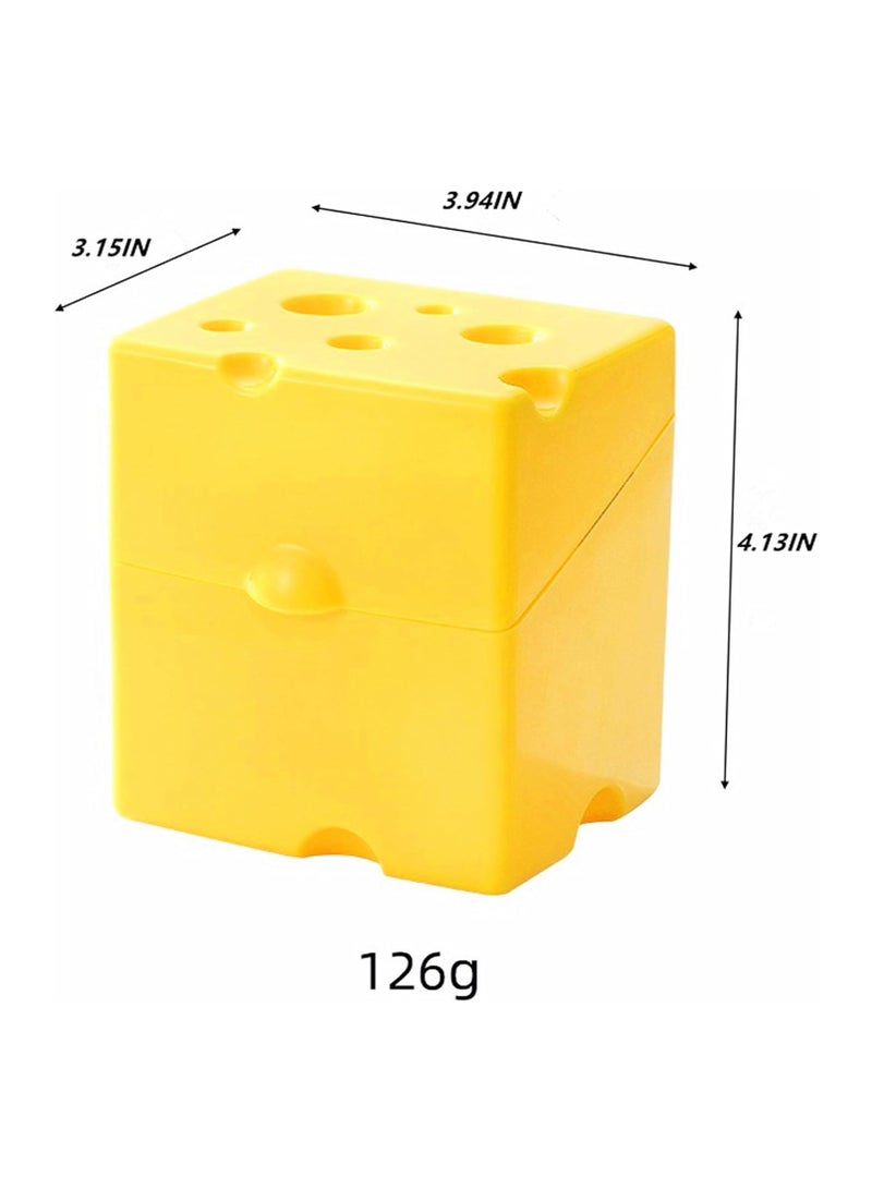 Kitchen Fresh-Keeping Box Abs Flip Cheese Box Refrigerator Fresh-Keeping Box Food Snack Packaging er Storage Box (Yellow) - Image 3