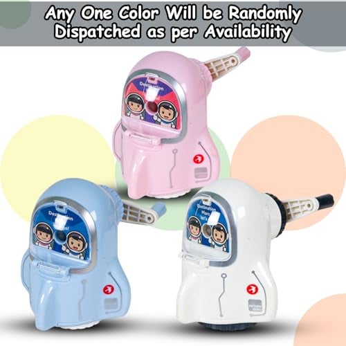 WISHKEY Cute Astronaut Design Pencil Sharpener for Kids, Cool Shape Pencil Cutter, Table Top Manual Pencil Sharpener, School Stationery Gift Set for Boys and Girls, Pack of 1 (Assorted) - Image 2
