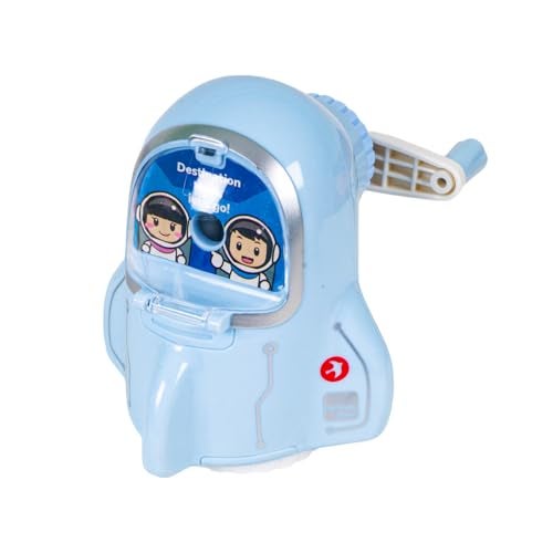 WISHKEY Cute Astronaut Design Pencil Sharpener for Kids, Cool Shape Pencil Cutter, Table Top Manual Pencil Sharpener, School Stationery Gift Set for Boys and Girls, Pack of 1 (Assorted) - Image 1