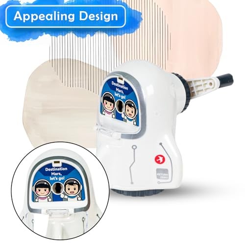 WISHKEY Cute Astronaut Design Pencil Sharpener for Kids, Cool Shape Pencil Cutter, Table Top Manual Pencil Sharpener, School Stationery Gift Set for Boys and Girls, Pack of 1 (Assorted) - Image 3