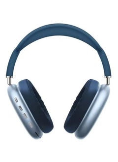 P9 Bluetooth Wireless Headset Over-Ear Headphone With Mic Blue/Silver