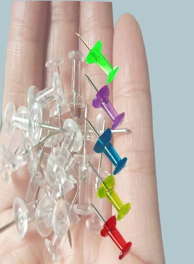 HeGangLy 200pcs Push Pins,Clear Multiple Colors Push Pins, Bulletin Board Thumb Tacks for Cork Board, Map Pins, Photo Hanging Tacks,Craft Projects Nails,Ideal for Homes,Schools and Offices - Image 5