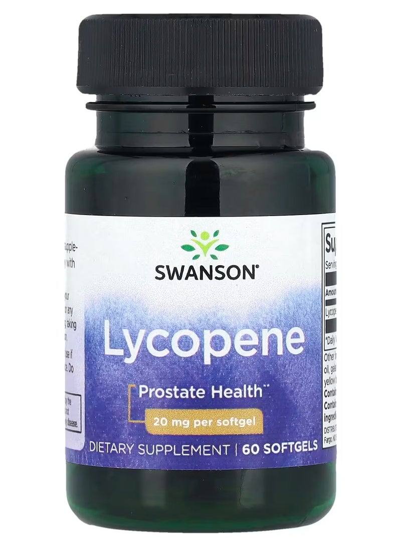 سوانسون، الليكوبين، 20 ملغ، 60 كبسولة هلامية