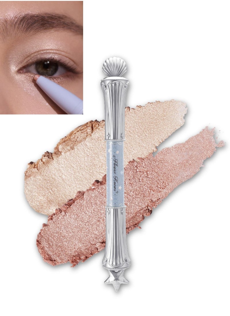 Flower Knows Shell's Jewel Dual-Ended Highlighting Stick – Buildable Glow & Long-Lasting Shine - 01 Vanilla White  - Image 1