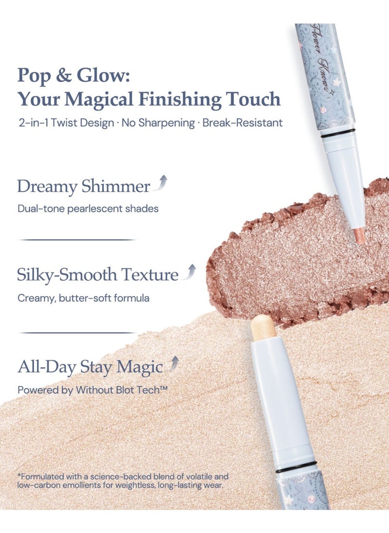 Flower Knows Shell's Jewel Dual-Ended Highlighting Stick – Buildable Glow & Long-Lasting Shine - 01 Vanilla White  - Image 4
