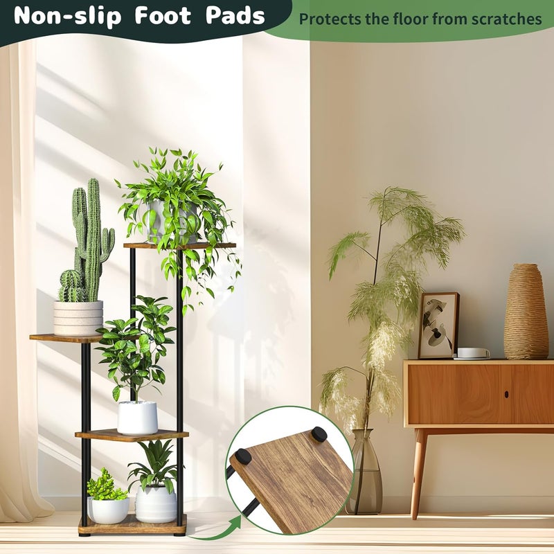 Digtokore Plant Stand Indoor, 4-Tier Tall Plant Stands Plant Shelf Indoor Outdoor Clearance, Corner Display Rack Flower Pot Holder, Metal Flower Shelves for Multiple Plants - Image 5