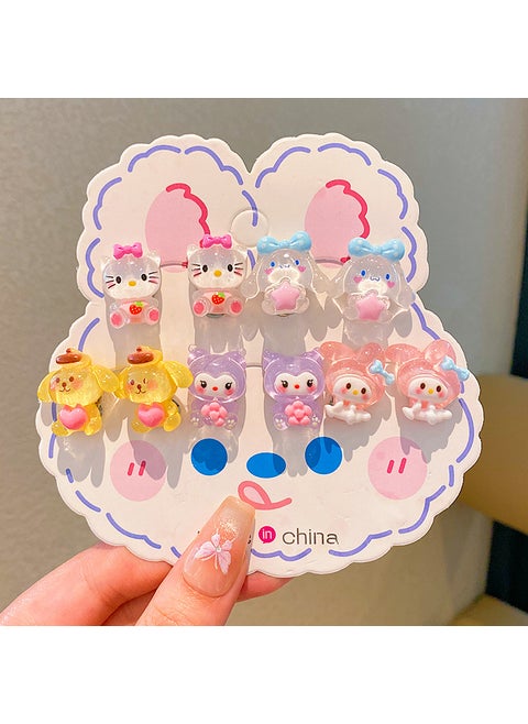 2024 Kids Cartoon Ear Clip Charms 5# Hello Kitty 10 piece set