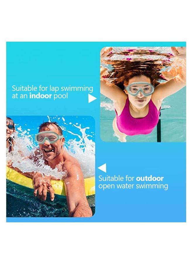 Swim Goggles No Leaking Anti-Fog Pool Swimming for Adult Men Women Youth, UV Protection 180° Clear Vision Green - Image 2