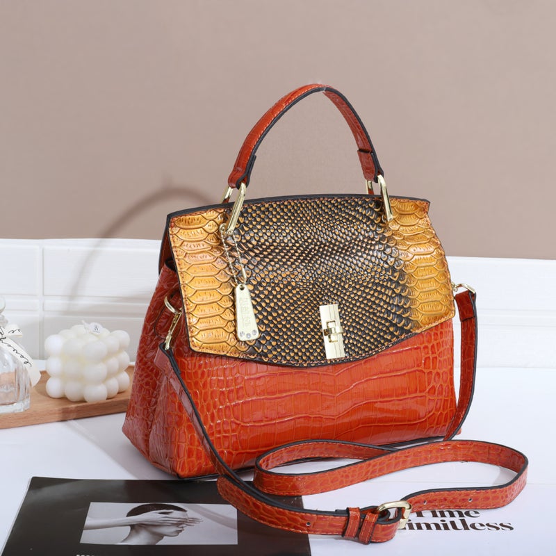 Crocodile Pattern Patent Leather Women'S Bag Shoulder Messenger Bag Fashion High-End Organ Bag Live Explosion Large - Image 3
