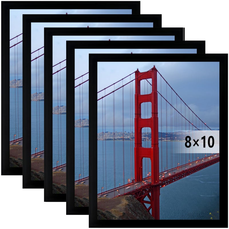 BESCRCL 8x10 Picture Frame Wall Hanging Photo Frame Black 5 Pack