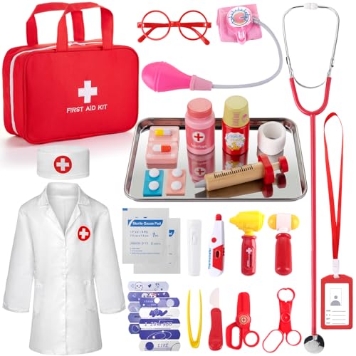 XZZO Doctor Kit for Kids 36 Pcs Pretend Doctor Playset kit for Toddlers 35 with Medical Bag Real Stethoscope Toddler Doctor Play Set for Boys and Girls Fun Role Playing Game Doctor Play Gift - Image 1