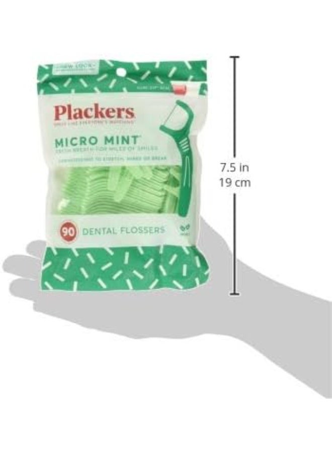 Plackers Dental Flossers Micro Mint - 90 Count - Image 2