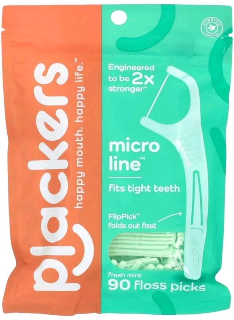 Plackers Dental Flossers Micro Mint - 90 Count - Image 1