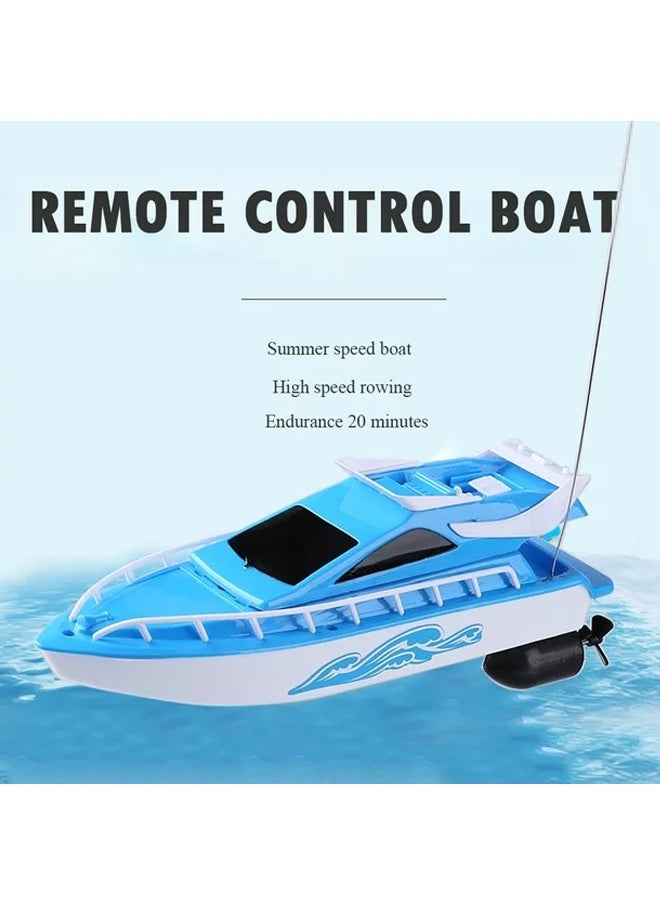 Arabest Racing Boat Toys,Children's Mini Remote Control Boat,Rc Boat 2.4ghz High Speed Battery Powered for Lake for Swimming Pool,Children's Birthday Gift Toy(Blue)  - Image 3