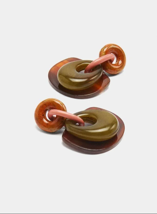 PARFOIS Multicolour Long earrings with ceramic and resin for Women | Best Price UAE