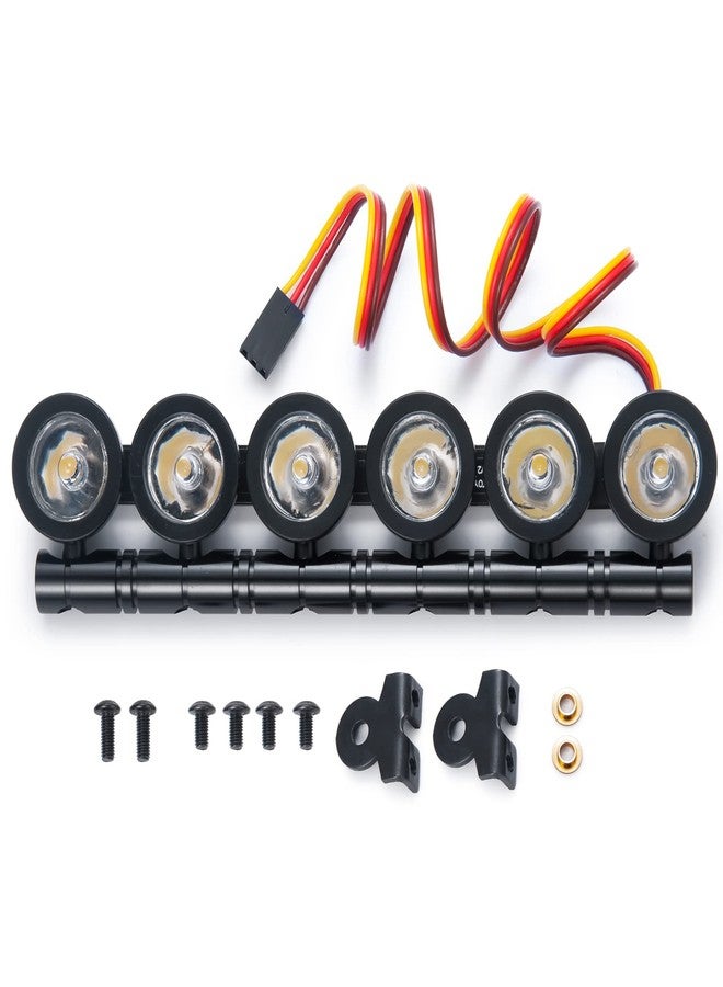 MORFUM RC Car LED Light Bar Headlight Roof Lamp Kit 6 LEDs Body Shell Roof Lights for TRX4 SCX10 90027 SCX10 II 90046 D90 1/10 RC Rock Crawler Car Upgrades (Multicolor) - Image 2