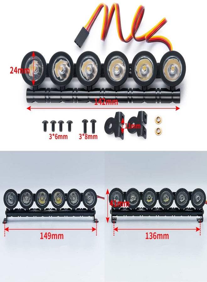 MORFUM RC Car LED Light Bar Headlight Roof Lamp Kit 6 LEDs Body Shell Roof Lights for TRX4 SCX10 90027 SCX10 II 90046 D90 1/10 RC Rock Crawler Car Upgrades (Multicolor) - Image 3