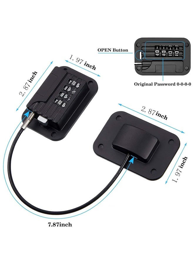 DUNISO 2 Pack Child Proof Fridge Lock,Refrigerator Lock 4-Digit Cable Lock, Child Proof Door Lock for Kitchen Refrigerator, Cabinets and Drawers, Closets, Windows, Doors,No Tools Need (Black) - Image 4