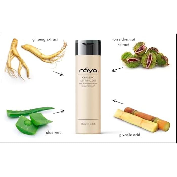 RAYA Ginseng Astringent with AHA 8 oz (G-205) | Gentle Glycolic Facial Toner for Dry and Sensitive Skin | Helps Tighten Pores, Smooth Complexion, and Reduce Fine Lines | Made with Alpha Hydroxy Acids - Image 2