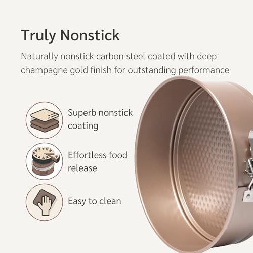 HAPPIELS Nonstick 8 Inch Springform Cheesecake Pan | PFOA & BPA Free Non Toxic Spring Form Cake Mold | Best Nontoxic Non Stick Springform Pans for Baking | Leakproof Cake Tin - Image 2