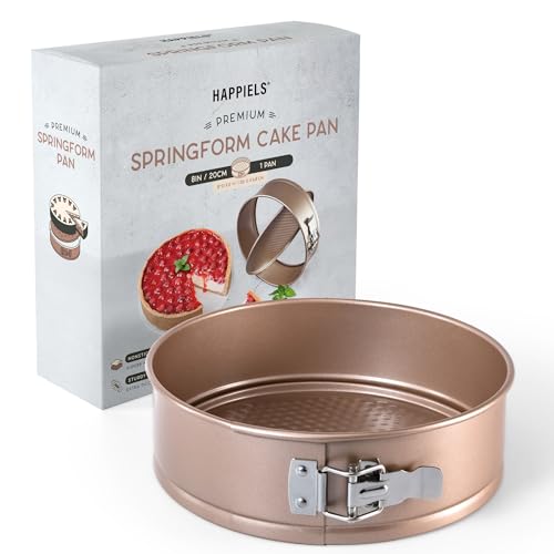 HAPPIELS Nonstick 8 Inch Springform Cheesecake Pan | PFOA & BPA Free Non Toxic Spring Form Cake Mold | Best Nontoxic Non Stick Springform Pans for Baking | Leakproof Cake Tin - Image 1