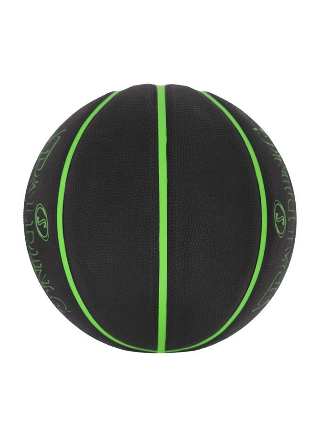Spalding Street Phantom 29.5 Rubber Moulded Indoor/Outdoor Basketball with Butyl Bladder + Free Air Pin (Green-Black) Size 7 - Image 4