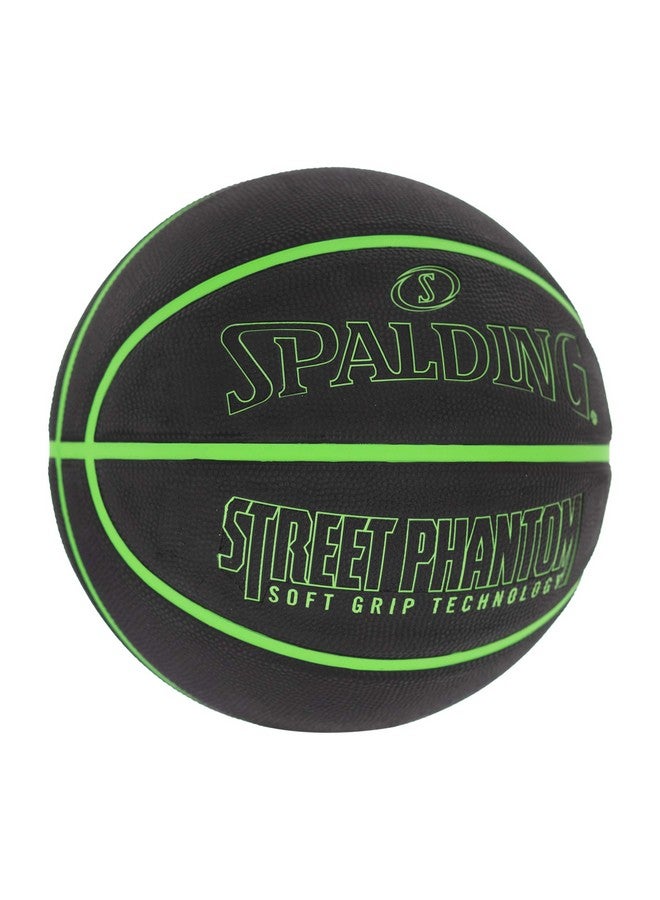 Spalding Street Phantom 29.5 Rubber Moulded Indoor/Outdoor Basketball with Butyl Bladder + Free Air Pin (Green-Black) Size 7 - Image 2