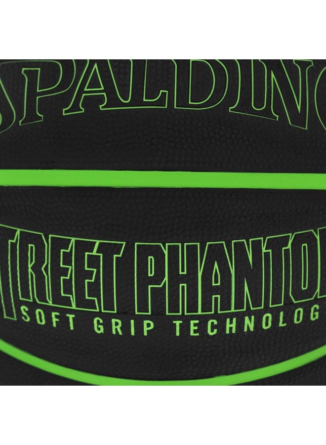 Spalding Street Phantom 29.5 Rubber Moulded Indoor/Outdoor Basketball with Butyl Bladder + Free Air Pin (Green-Black) Size 7 - Image 5