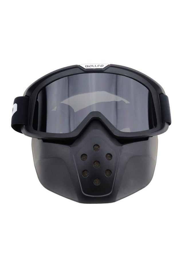 Black Frame Transparent Sheet Bollfo Brand Suit Harley Retro Helmet Mask Goggles Retro Motorcycle Goggles Outdoor Cycling Mirror