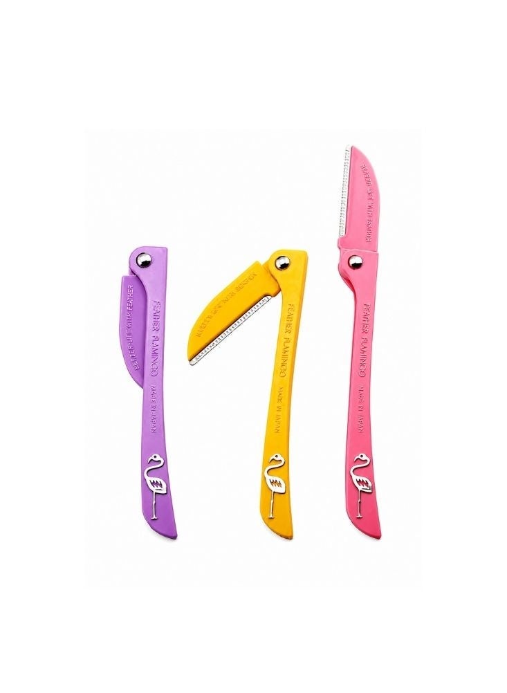Feather Flamingos 2-Piece Foldable Eyebrow Razor Set - Image 4