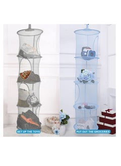KASTWAVE 4 Tier Collapsible Hanging Storage Mesh Basket Suitable for Room Toys Clothes Sundries  - Image 3
