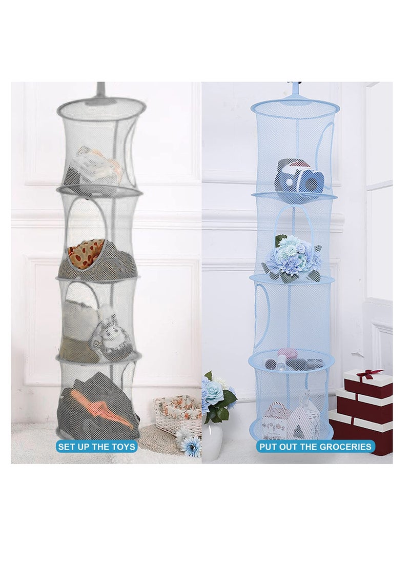 KASTWAVE - 4 Tier Collapsible Hanging Storage Mesh Basket Suitable for Room Toys Clothes Sundries - Image 1
