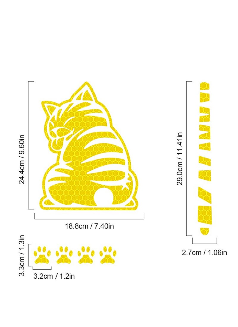 SYOSI - Car Reflective Wiper Stickers, Rear Wiper Decal Funny Cat Moving Tail Waving Wiper Decal, Highly Reflective Vinyl Safety Warning Reflective Stickers for Cars Rear Wipers Windshield Stickers (Red) - Image 1