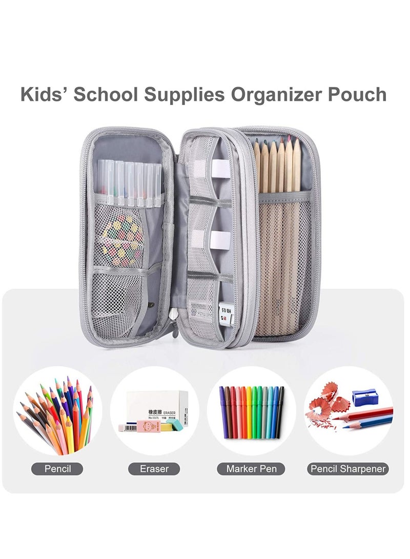 SYOSI Small Electronic Organizer Cable Bag, Travel Portable Electronic Accessories Storage Bag Soft Carrying Case Pouch for Hard Drive, Cord, Charger, Earphone, USB, SD Card (Light Grey) - Image 4