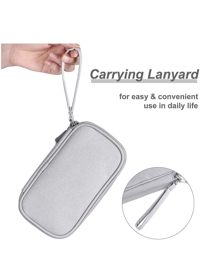 SYOSI Small Electronic Organizer Cable Bag, Travel Portable Electronic Accessories Storage Bag Soft Carrying Case Pouch for Hard Drive, Cord, Charger, Earphone, USB, SD Card (Light Grey) - Image 5