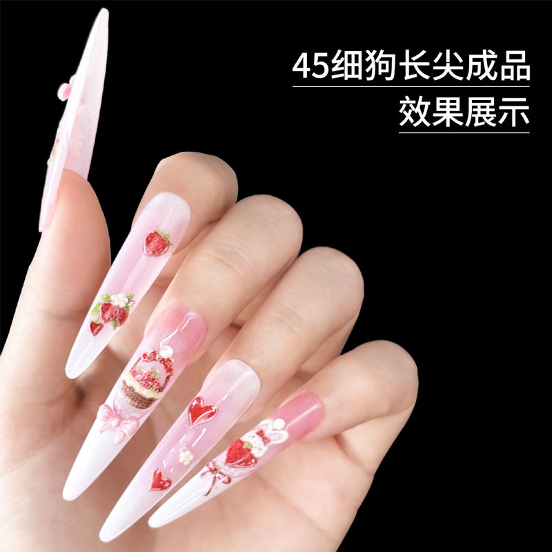 Nail Art Extension Nail False Nails Wear High-Grade Transparent Frosted Ultra-Thin Seamless Nail Nail Shop Dedicated - Image 5