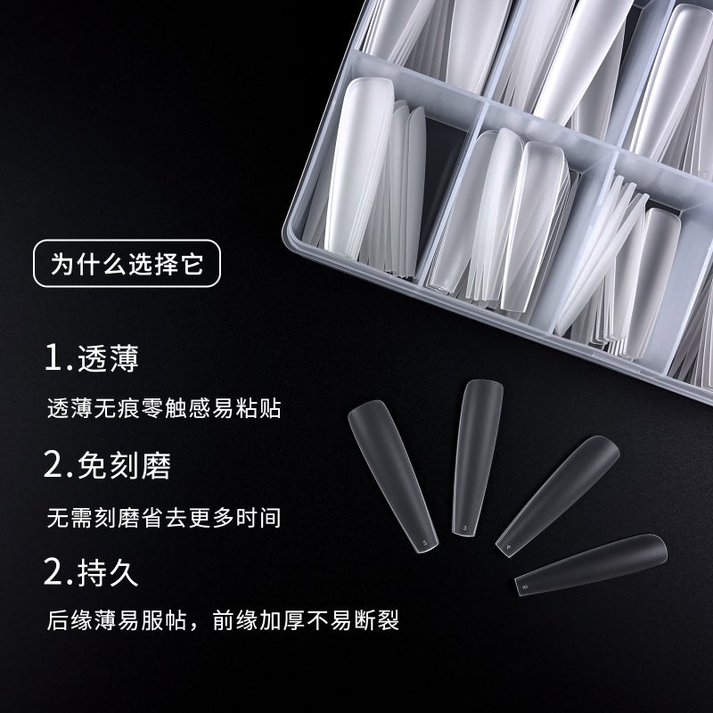 Nail Art Extension Nail False Nails Wear High-Grade Transparent Frosted Ultra-Thin Seamless Nail Nail Shop Dedicated - Image 4