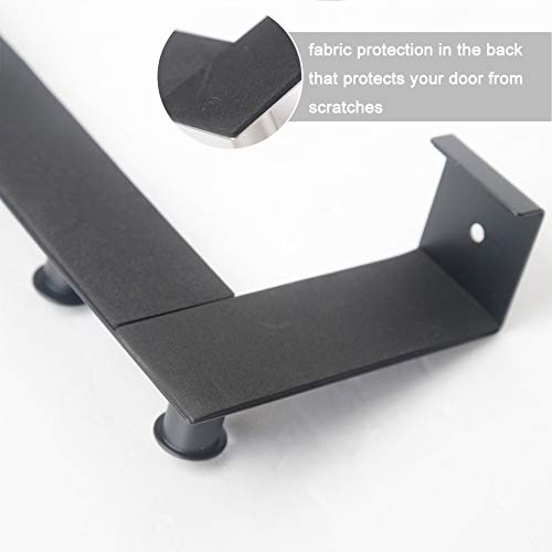 WEBI Over The Door Hooks,Over The Door Towel Rack with 6 Peg Hooks for Hanging,Over Door Hanger Coat Rack for Behind Back of Bathroom,Black,2 Packs - Image 3