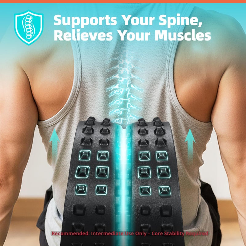 GymCope Back Roller For Back Pain Reliefn & Stretching  Deep Tissue Massage Roller Supports Up To 530 Lbs / 240 Kg  5.5''-7.5'' Curved Foam Roller For Home Physical Stretching - Image 5