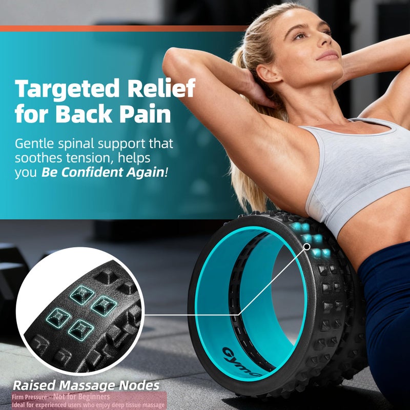 GymCope Back Roller For Back Pain Reliefn & Stretching  Deep Tissue Massage Roller Supports Up To 530 Lbs / 240 Kg  5.5''-7.5'' Curved Foam Roller For Home Physical Stretching - Image 2