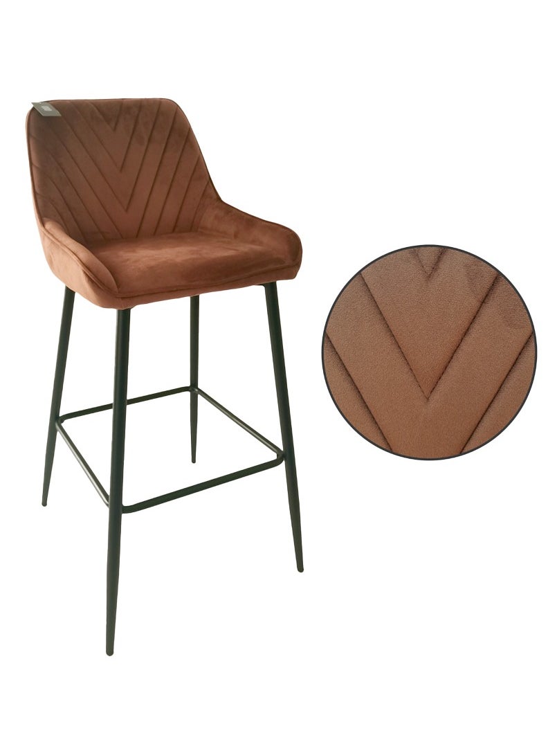 Light brown velvet bar stool with iron legs - pzsku/Z2D0C03F03253A95C39BEZ/45/_/1733831206/305d403a-e982-4f0a-82ea-1cb6294984c5