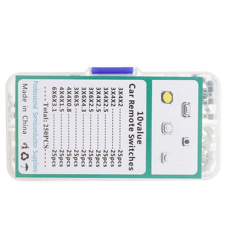 250 Pcs Momentary Tactile Push Button Switch Kit For Automotive Car Electronics DIY - Image 2
