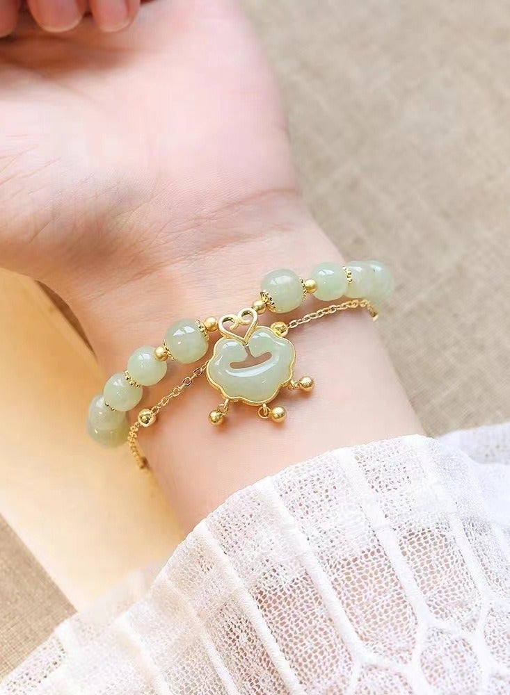 سوار قفل السلام للنساء | تصميم كلاسيكي أنيق | أسلوب إنس متعدد الاستخدامات | سوار صداقة فريد | مجوهرات قفل السلام الخضراء الفاخرة والفاخرة - Image 4