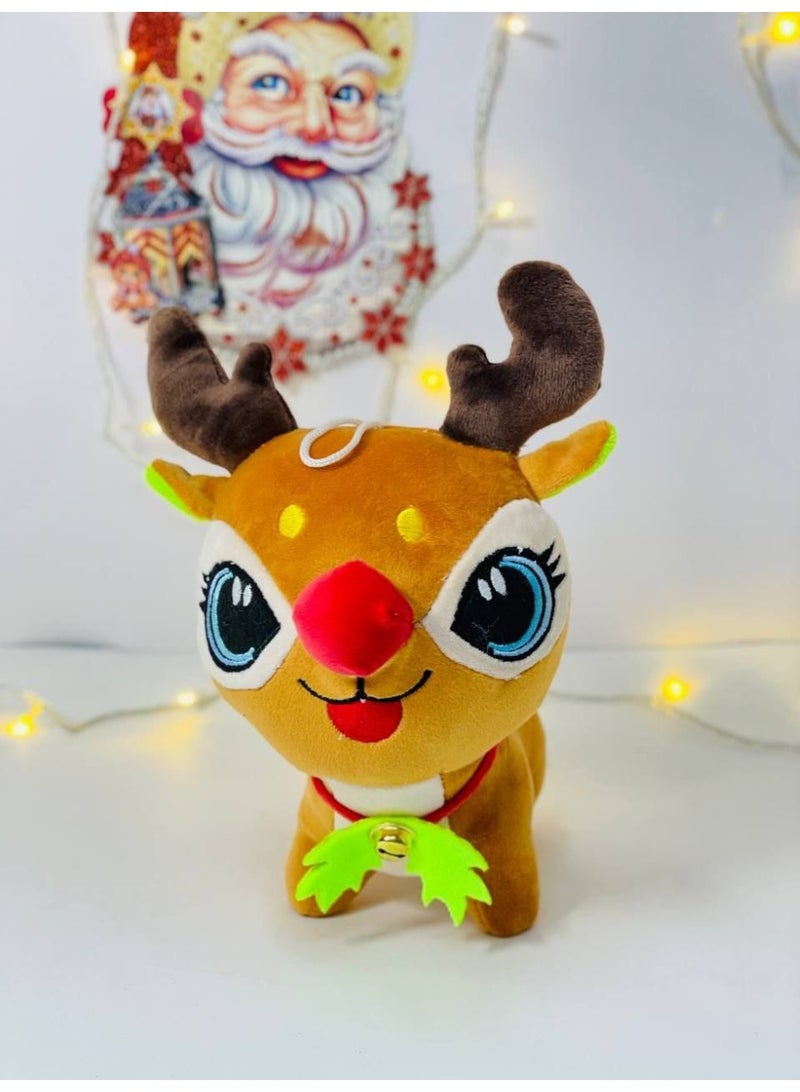 كريسماس غزالة بابا نويل الفرو الغزالة القطن النظيفة   المقاس : ١٤*٢٣ سم  المقاس الصغير غزاله سانتا - Image 3
