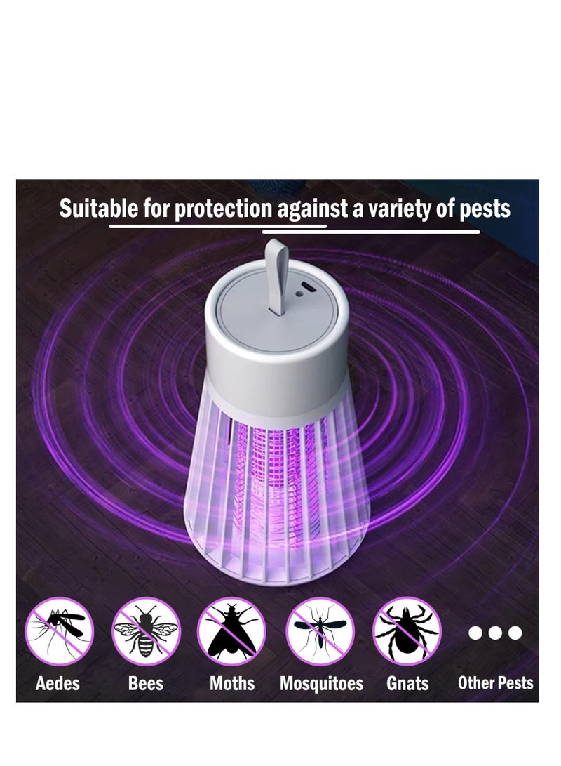 EHOME Bug Zapper Outdoor Indoor Mosquito and Fly Killer Electric Rechargeable Mosquito Zapper Flying Insect Trap Portable Cordless Bug Zappers USB Bug Bulb LED Light Mosquito Trap for Home,Camping  - Image 2