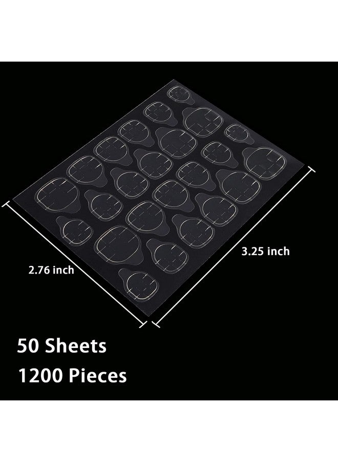 Laza 1200 Pcs Thin Breathable Adhesive Tabs Fake Nail Glue Sticker 50 Sheets Super Sticky Double Sided Tips (Germany Jelly Gel) Flexible For Acrylic False Nails Manicure Tape - Image 5